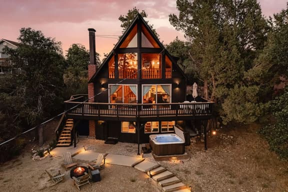 Lux A-Frame | Hot Tub, Game Room & Views